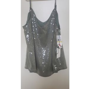 Sage sequin top